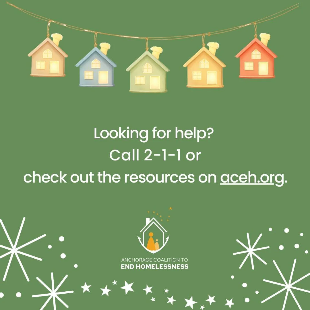 Our wish is for everyone to be safe and warm this holiday season. If you are a person experiencing homelessness and need help, please call 2-1-1 or check out other resources here: https://www.aceh.org/anchorage-resources #SafeHolidays