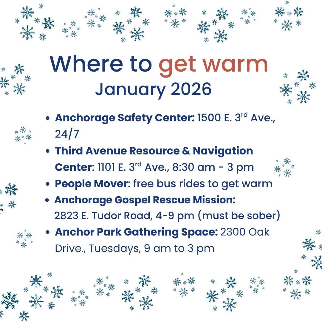 ❄️Stay warm out there!❄️ Updated list! Here are some places where people can get warm during the Anchorage cold snap. These spots are in addition to shelters, which typically fill up. If someone doesn't have a place in shelter or needs to get warm du