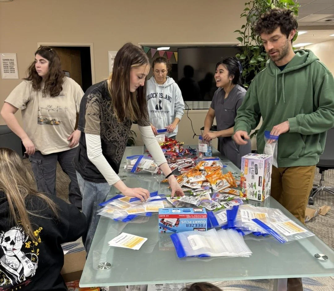 Volunteers help us serve our unsheltered neighbors. We couldn't do outreach without them! Volunteers help us assemble snack bags on the first Monday of the month. Spots fill up fast! We had a group cancel for May so if you'd like to help, now is a go