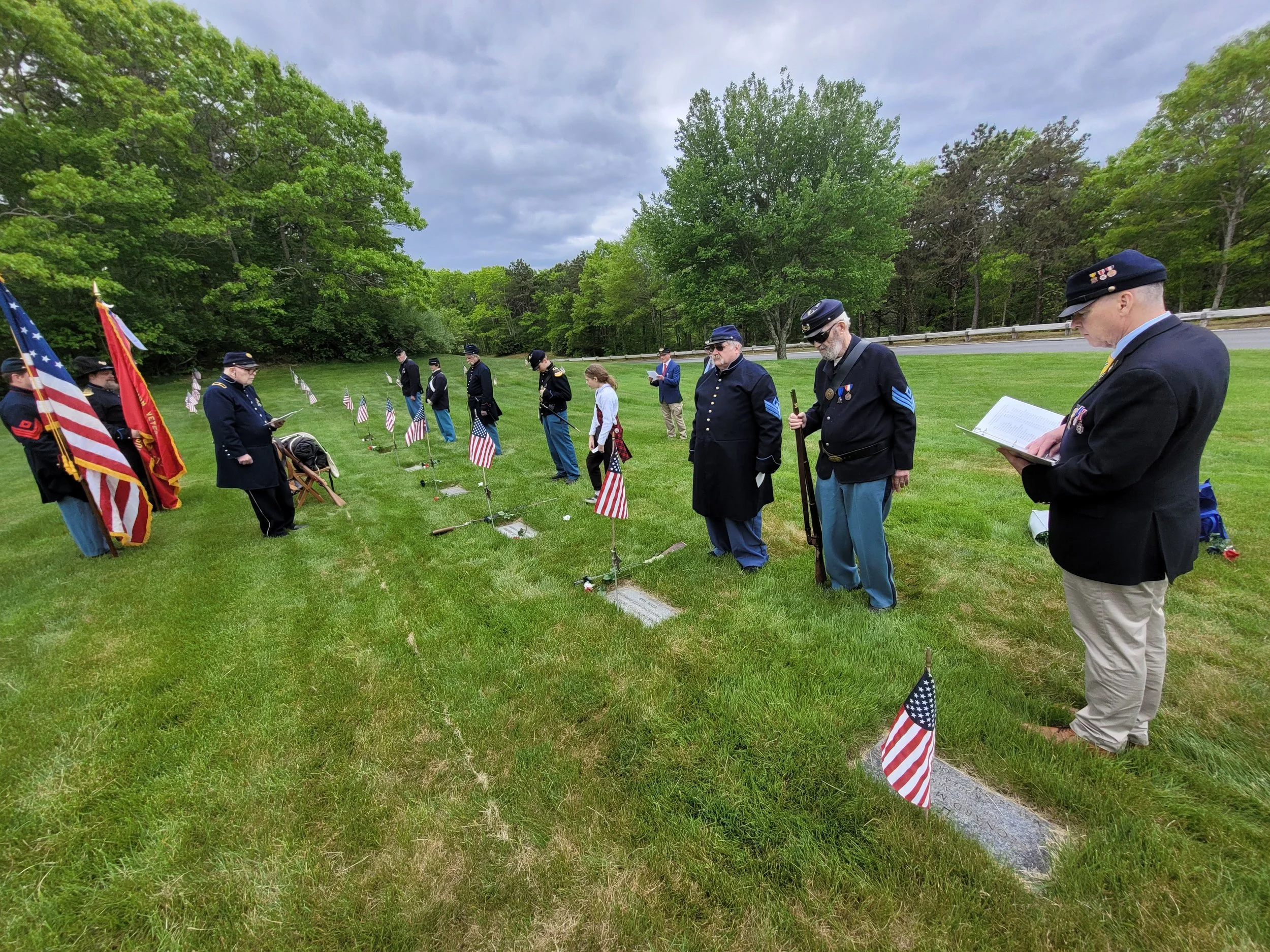 Grave dedication foor unknown Civil War veterans on Bourne National Cemetery
