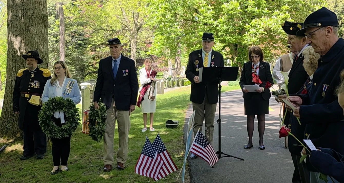 SUVCW, SAR and DAR at memorial ceremony at Mt. Auburn Cemetery