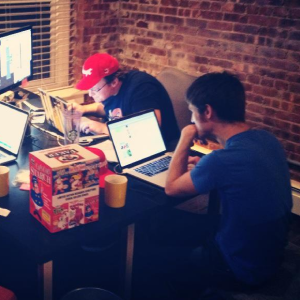 Blake & I coding the original site back in 2010