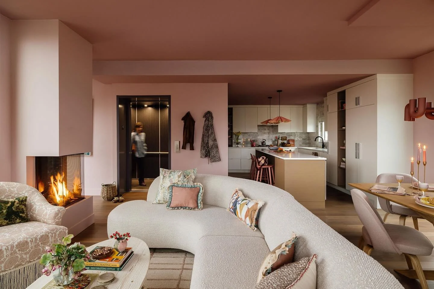 One of our boldest transformations to date&mdash;where soft blush meets saturated terracotta and  every little detail counts. 
The best part? The elevator opens right into this dream space. 

Styling: @forporterinc 
Photography: @mjay.photography &am