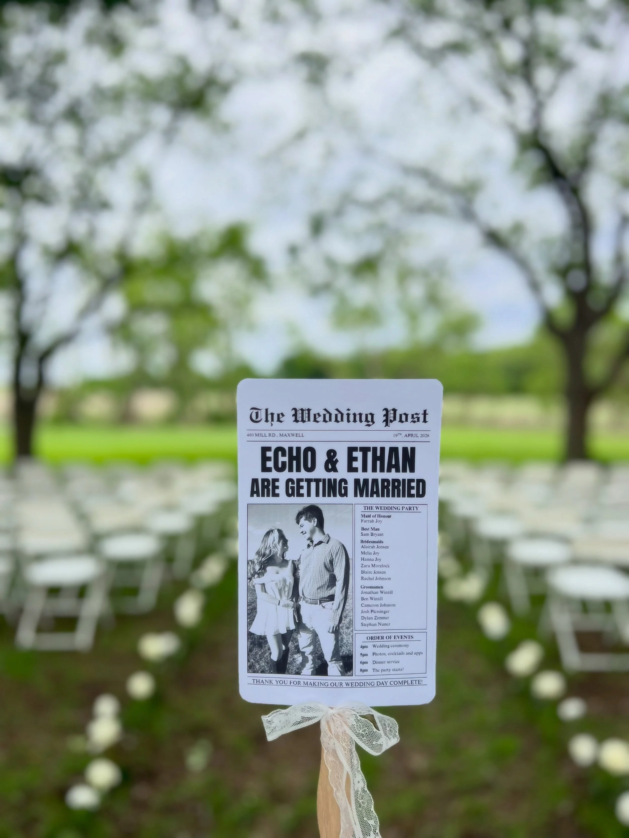 EXTRA! EXTRA! Read all about it! 📰 Today&rsquo;s headline: a gorgeous ceremony, dreamy details, and a love story worth printing ✨

This custom wedding newspaper was the perfect finishing touch to an already unforgettable day. From the aisle to the a