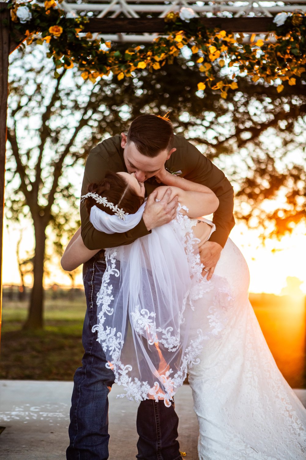 Newlyweds celebrating together in the evening light at Southern Star