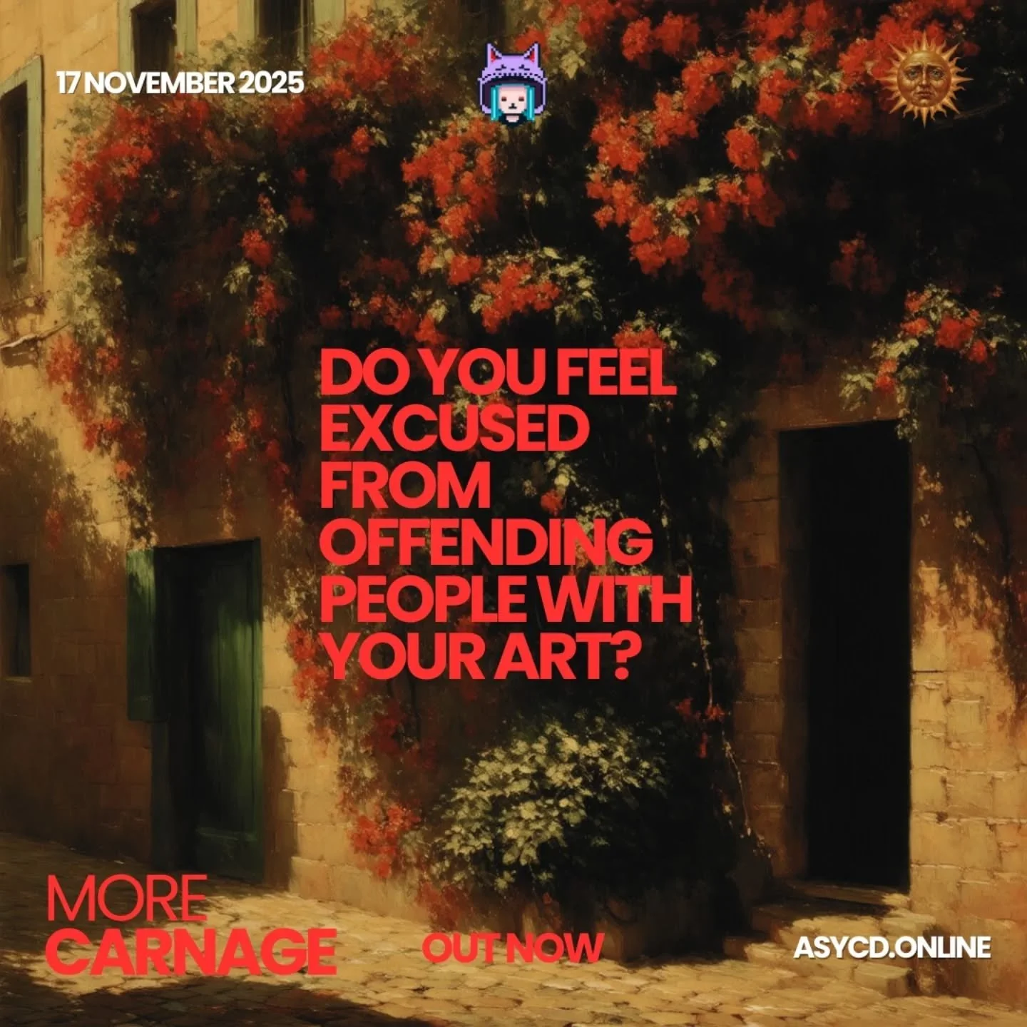 PERSPECTIVES FROM THE ARTISTS ON VARIOUS QUESTIONS SUCH AS &quot;WHAT DO YOU WANT PEOPLE TO THINK WHEN THEY SEE YOUR ART?&quot; OR &quot;DO YOU FEEL EXCUSED FROM OFFENDED PEOPLE WITH YOUR ART?&quot;

CHECK OUT THE FULL ARTICLE ON OUR WEBSITE NOW.

#g