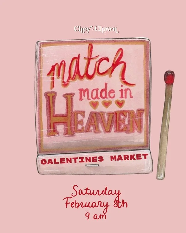 It&rsquo;s a Match Made in Heaven! 💘 So excited to be partnering up with @shopcheyandchawn and some amazing other vendors for a Galentine&rsquo;s Market next Saturday Feb 8th!  Bring the girls and come see us!  You don&rsquo;t want to miss some of t