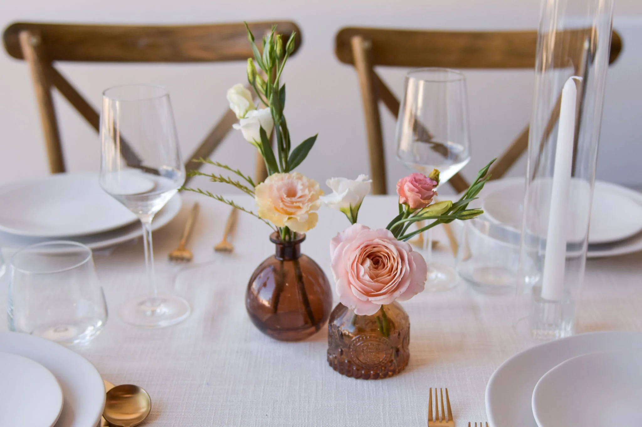 ..Amber Bud Vase Arrangements