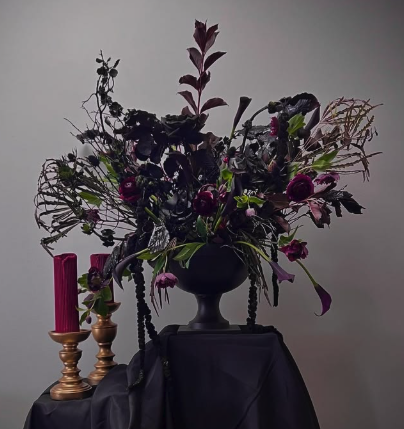 Dark Moody Halloween Floral Arrangement Workshop