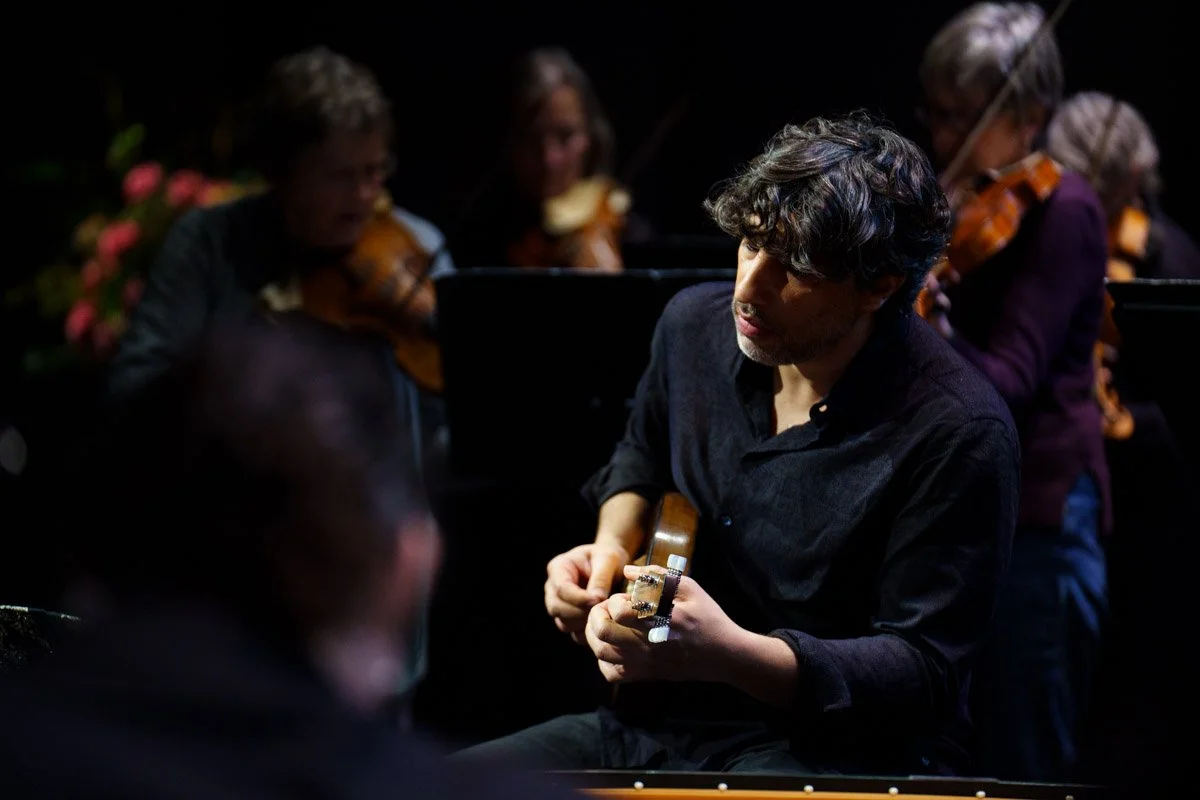 Avi Avital dress rehearses with Philharmonia Baroque Orchestra prior to performing at BroadStage. 