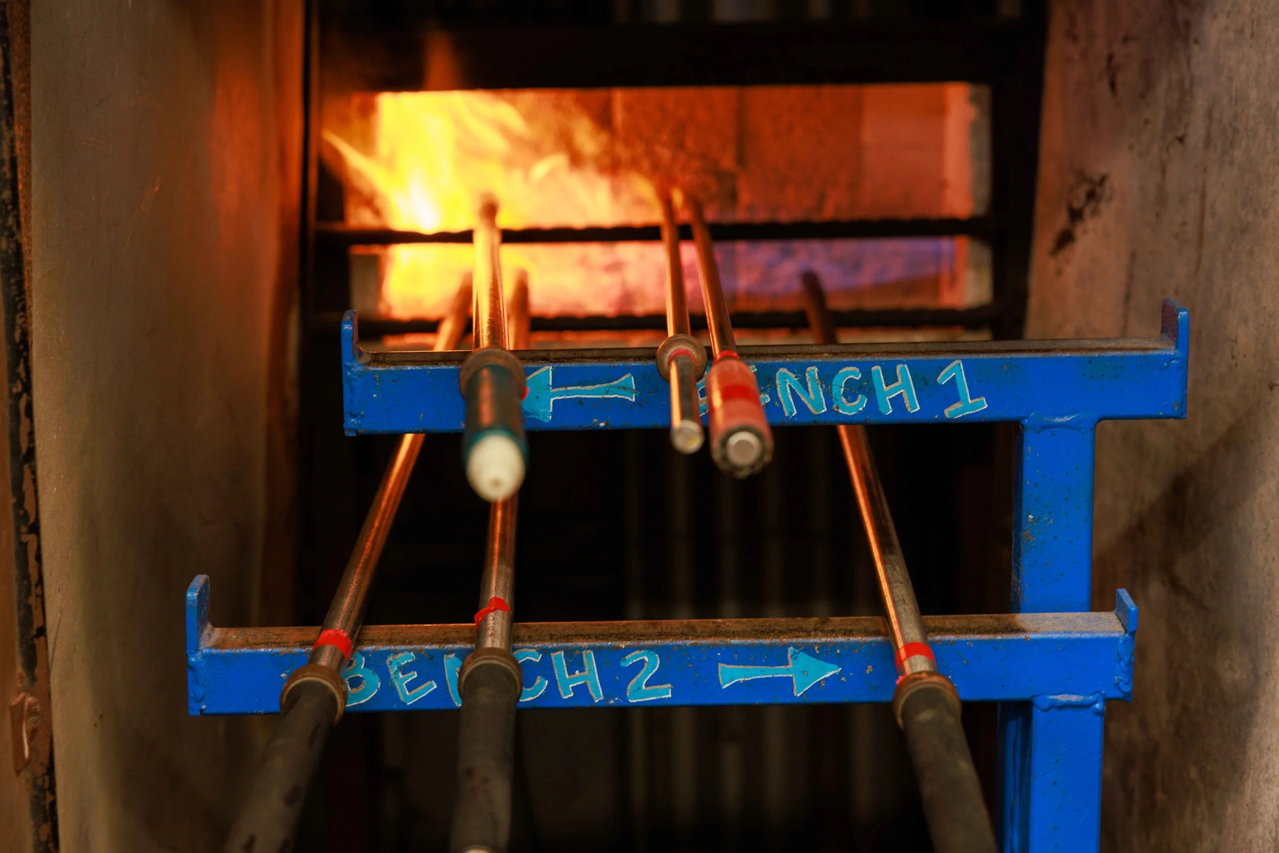  Blowpipes and punty rods stay hot, Friday, May 29, 2026.  