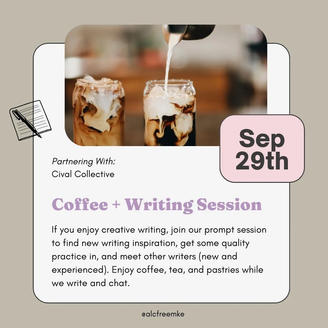 Our final event this September is a Sunday morning writing session!☕

.

With coffee, tea, and pastries to fuel us, embrace your inner creative spirit with a prompt writing session led by Mindful Meets founder and creative writing pro, Nicole. You wi