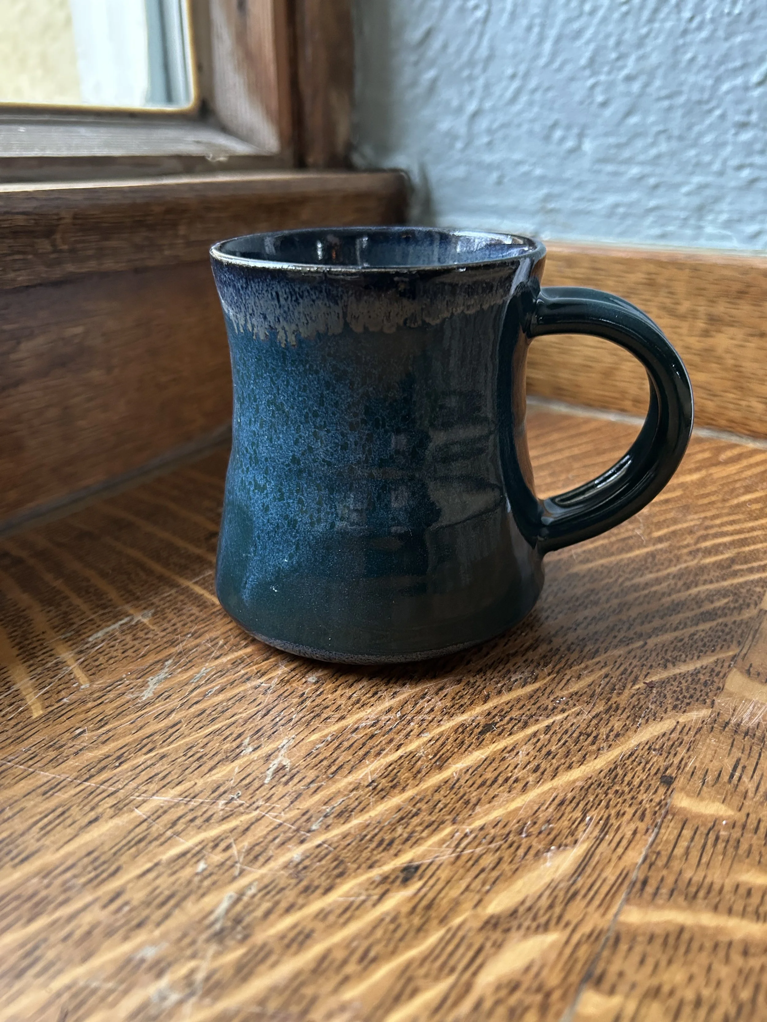 Tall sleek mug, peacock