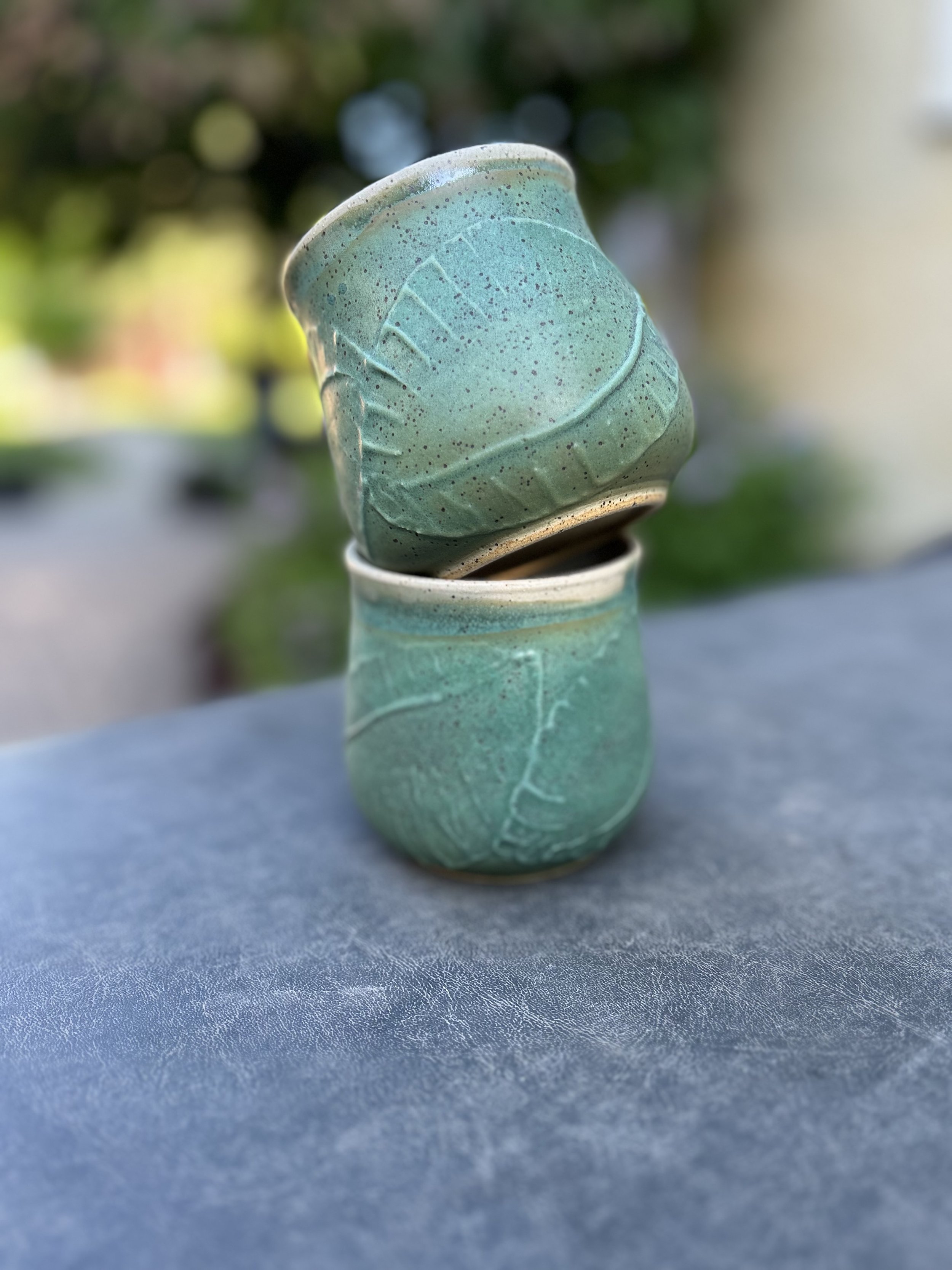 Wine cup, patina green