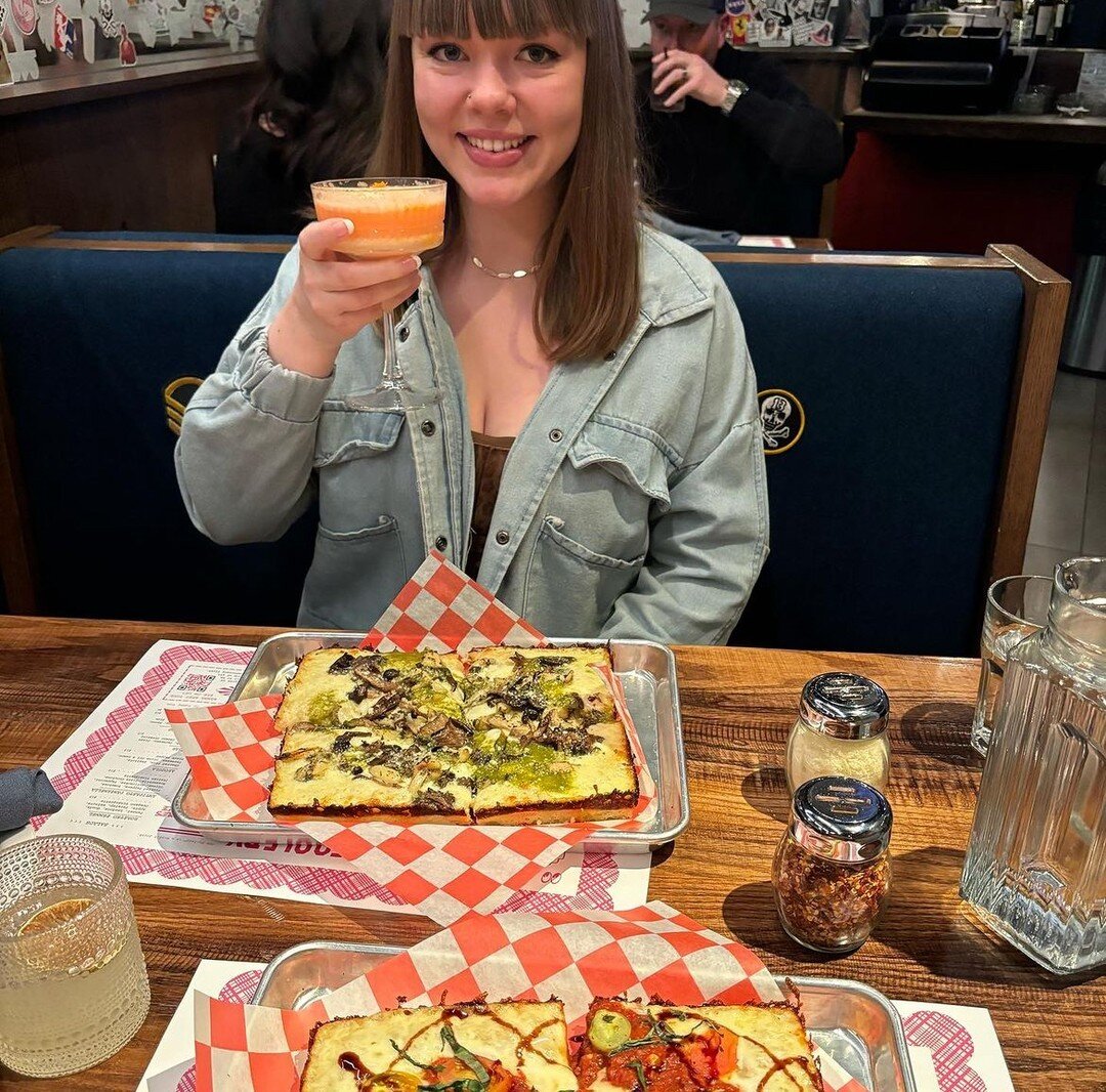 @emilyingrandrapids cheers to National Pizza Day! This Detroit style from @thefooleygr look delish! What is your favorite local pizza spot?