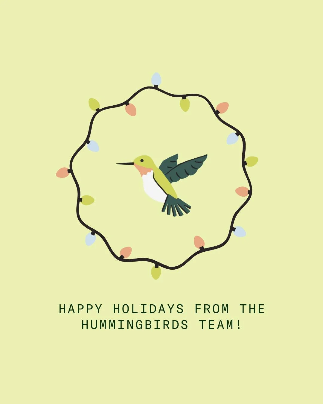Wishing you a warm and joyful holiday season from the Hummingbirds team. 💛