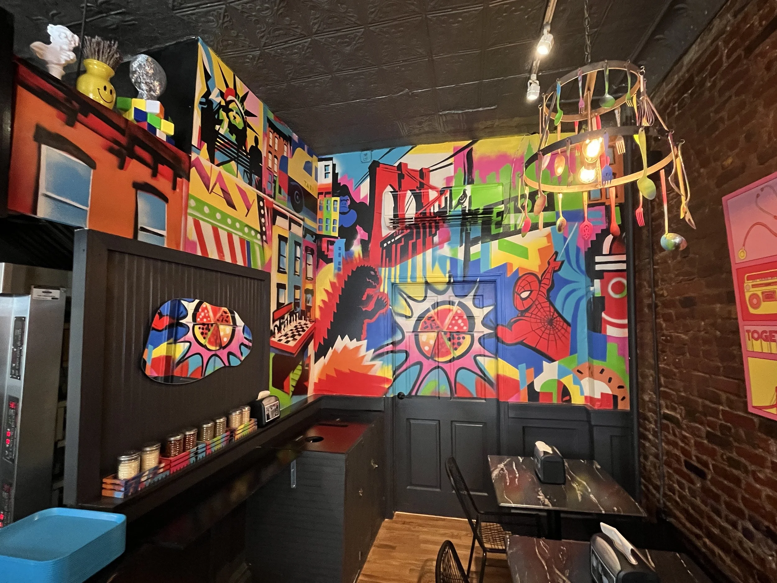 Custom NYC Restaurant Mural for Sauce Pizzeria