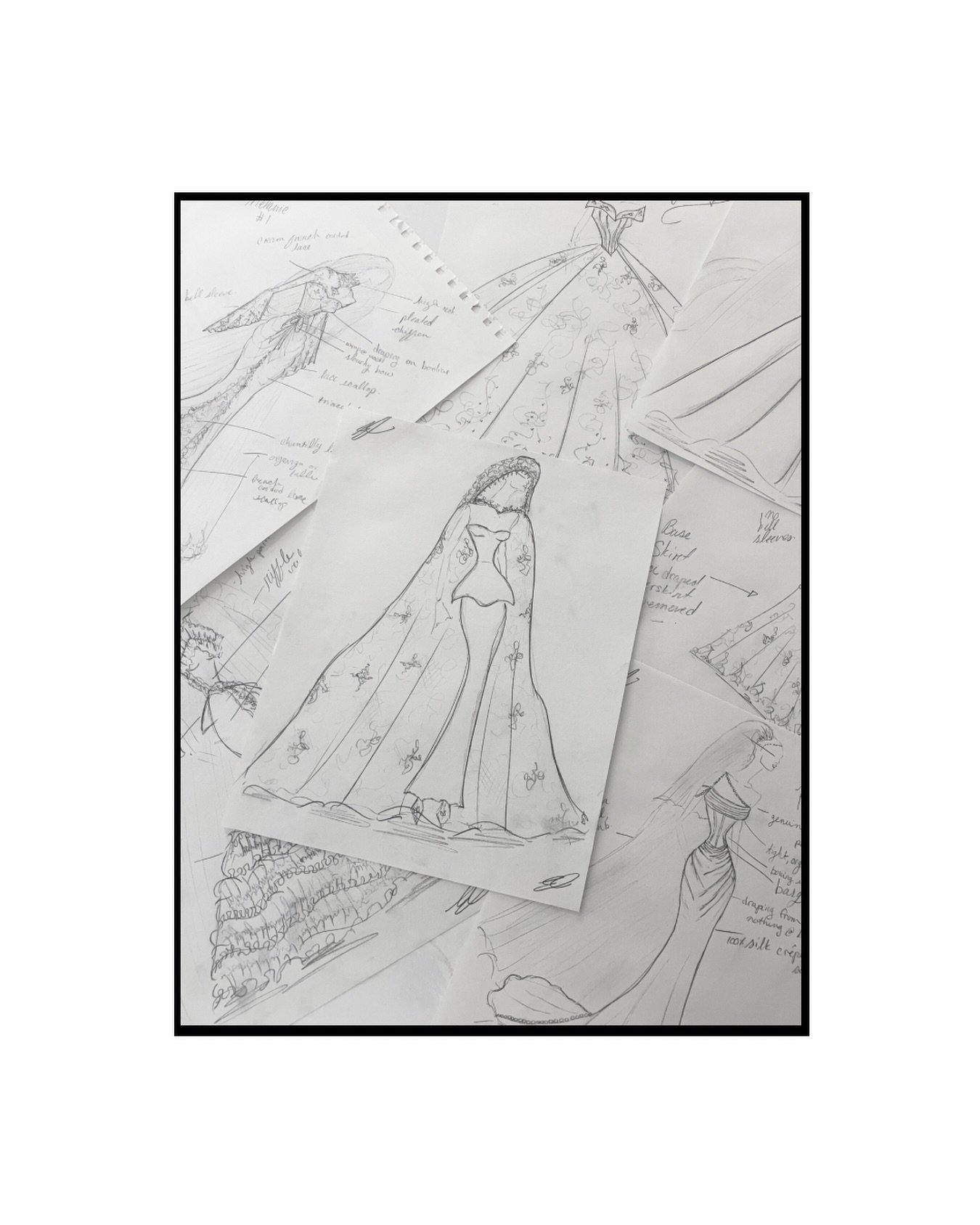 Creative freedom begins with a conversation, and then, pencil to paper.

Today was spent sketching gowns inspired by the women who wear them &mdash; translating ideas, emotions, silhouettes, and dreams into something tangible. At Valencienne, bespoke