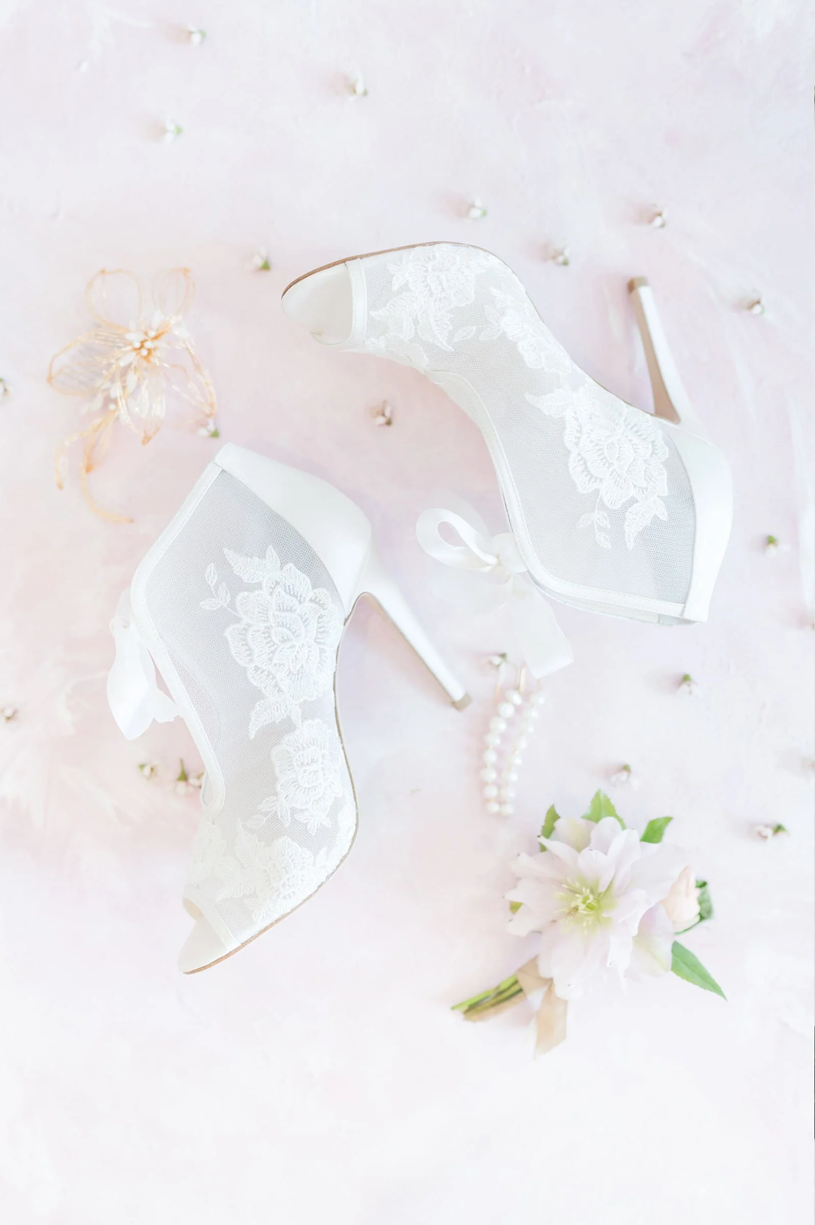 Her Details - Lace Wedding Shoes in White