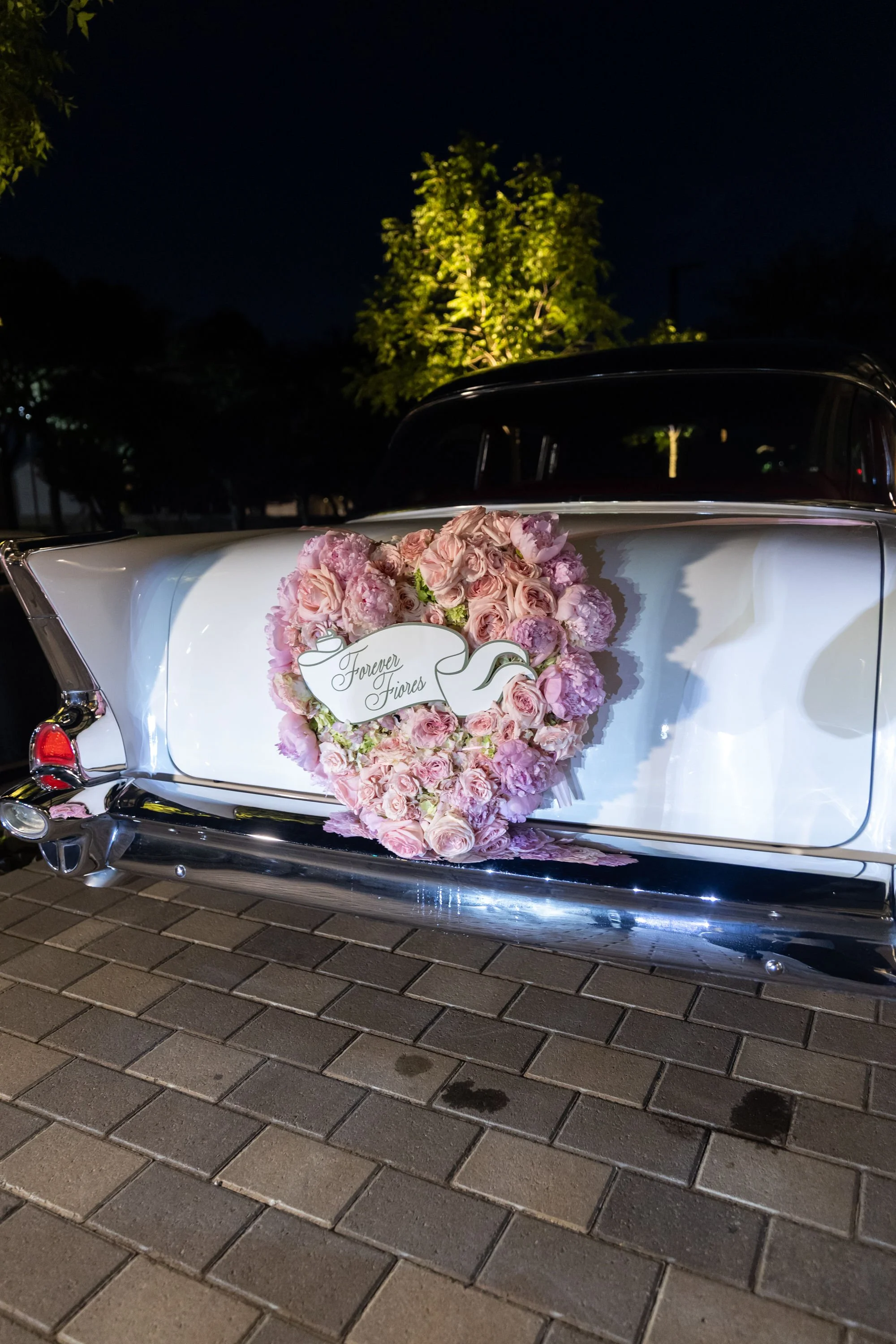 Wedding Getaway Car Sign in Cut Out Ribbon Shape for Exit Sign