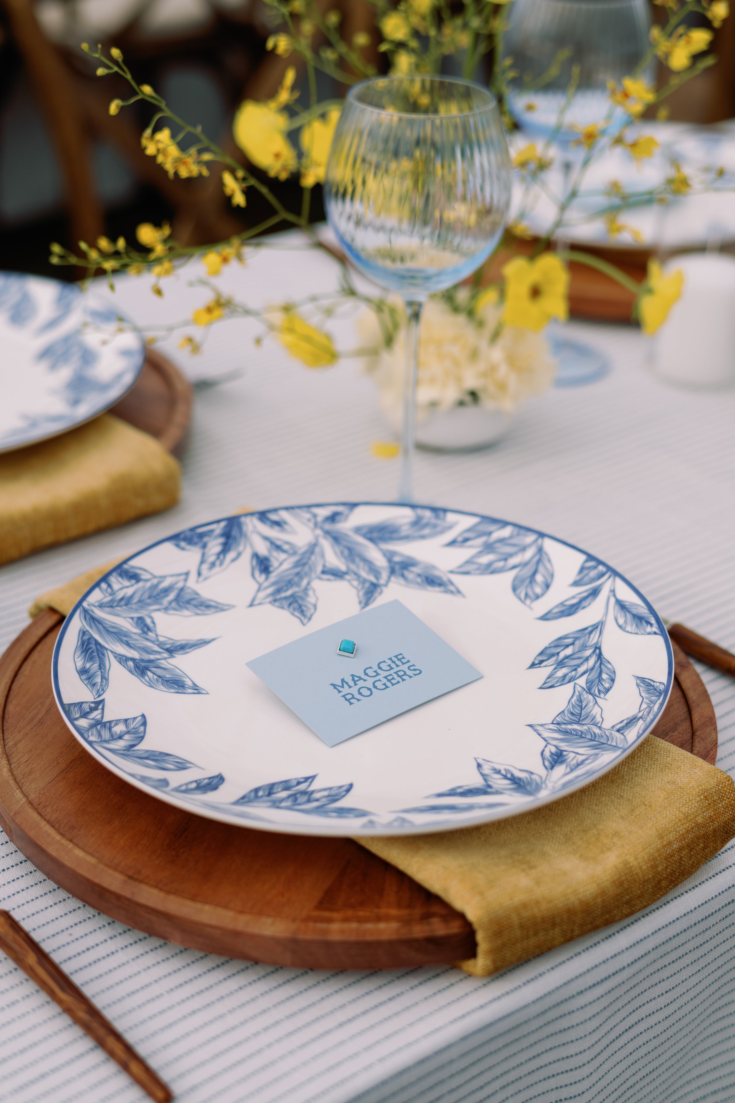 Turquoise and Silver Place Card for Western Ranch Wedding