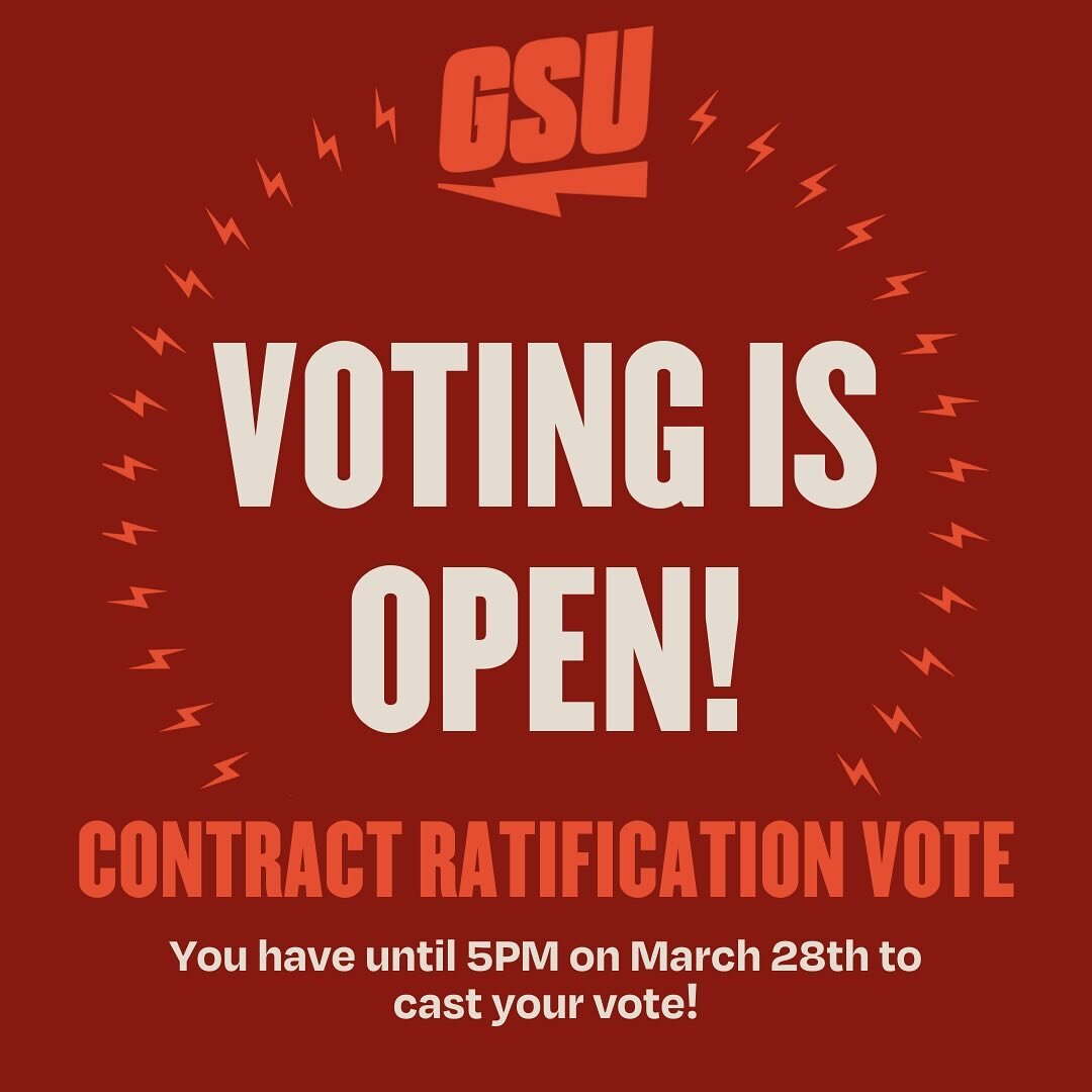 Check your UChicago email to find your ballot and vote on the Tentative Agreement! Voting closes at 5PM on the 28th. You MUST be a member to vote!