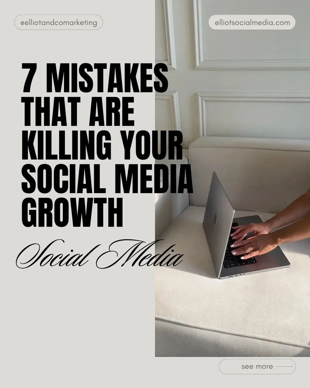Let&rsquo;s be real&mdash;posting and praying is not a strategy. 🙅🏽&zwj;♀️
If your social media isn&rsquo;t growing, one of these mistakes is probably the reason why. 👀📉

We broke down the top 7 things holding back most brands (and how to fix the