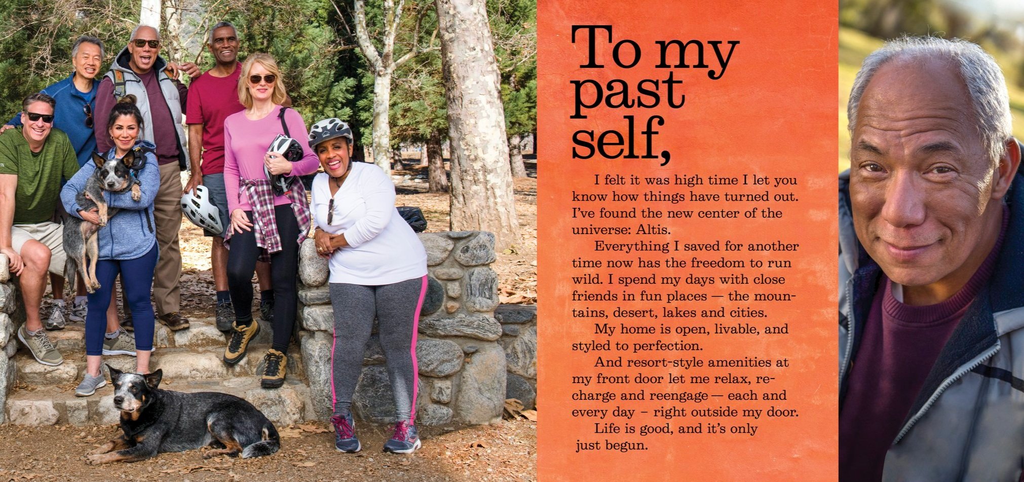 Altis Homes 55+ adventure hiking art direction dear future