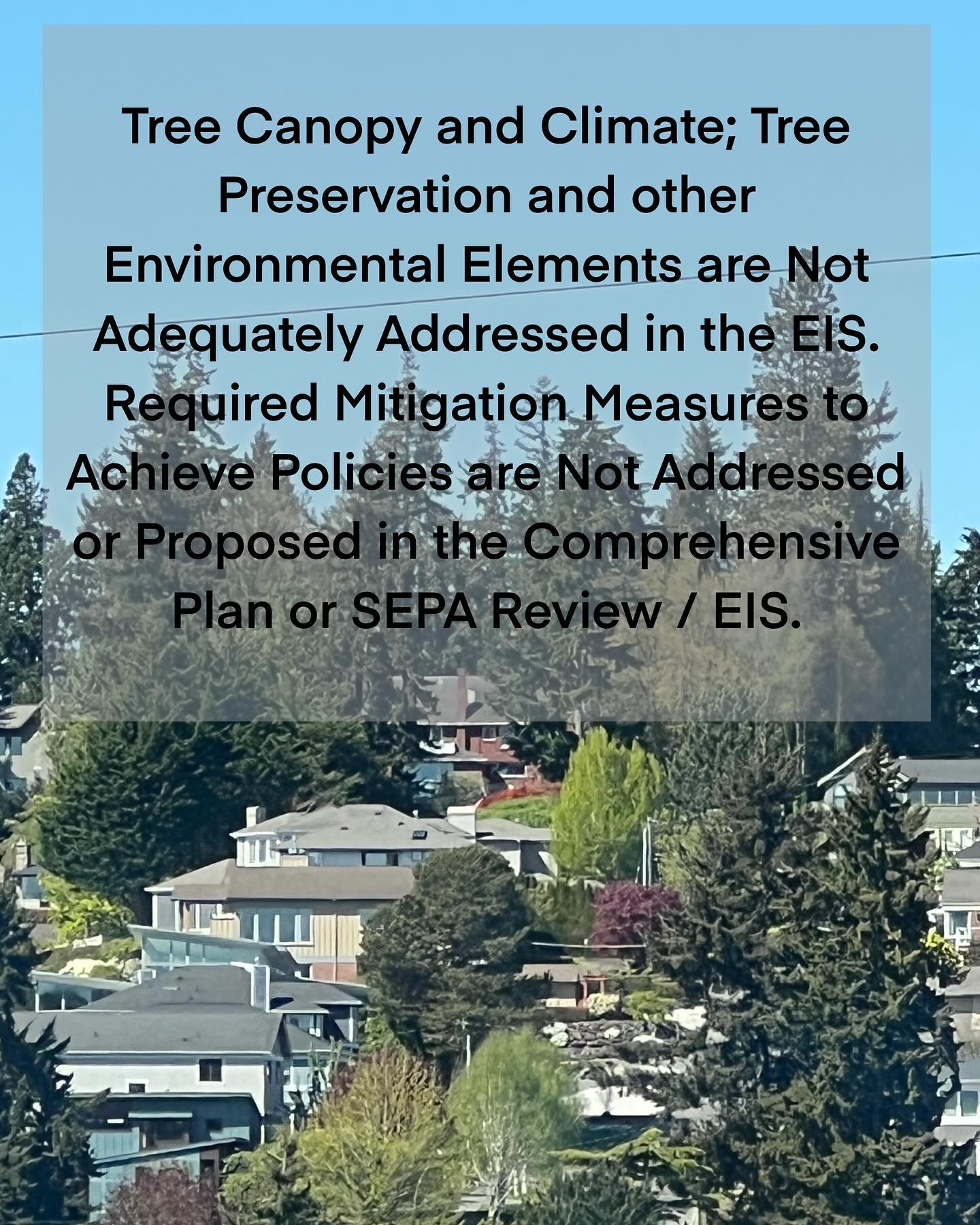COMMENTS DUE TODAY Representative Gerry Pollet, 46th District has shared these comments regarding the One Seattle Draft Comprehensive Plan and Draft EIS Tree Canopy and Climate; 

&ldquo;Tree Preservation and other Environmental Elements are Not Adeq