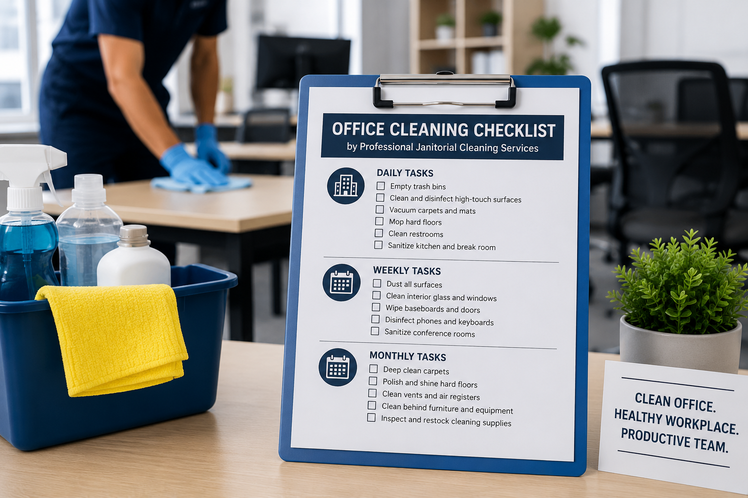 The Ultimate Office Cleaning Checklist Used by Professional Janitorial Cleaning Services