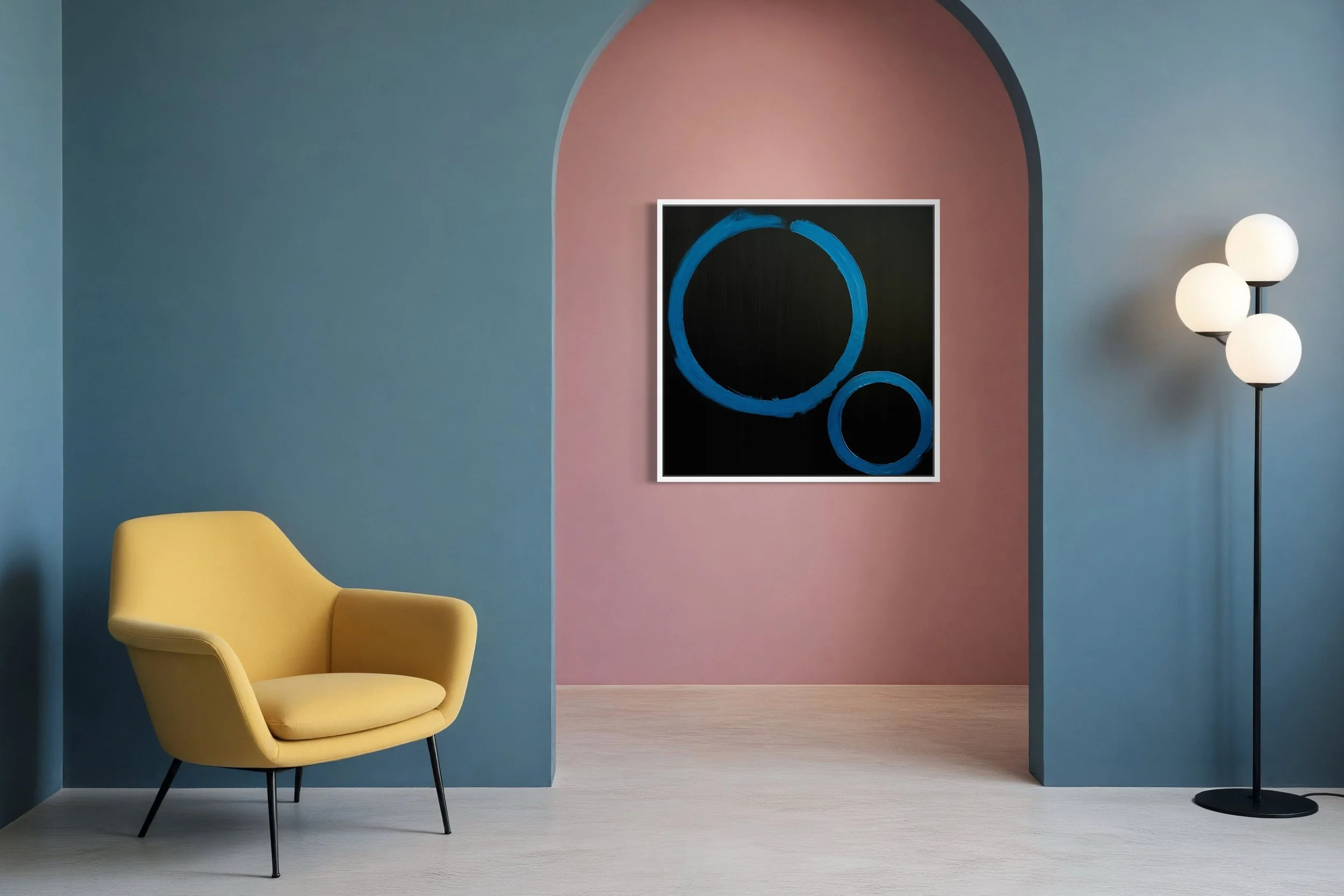 Blue Circles - hallway.JPG