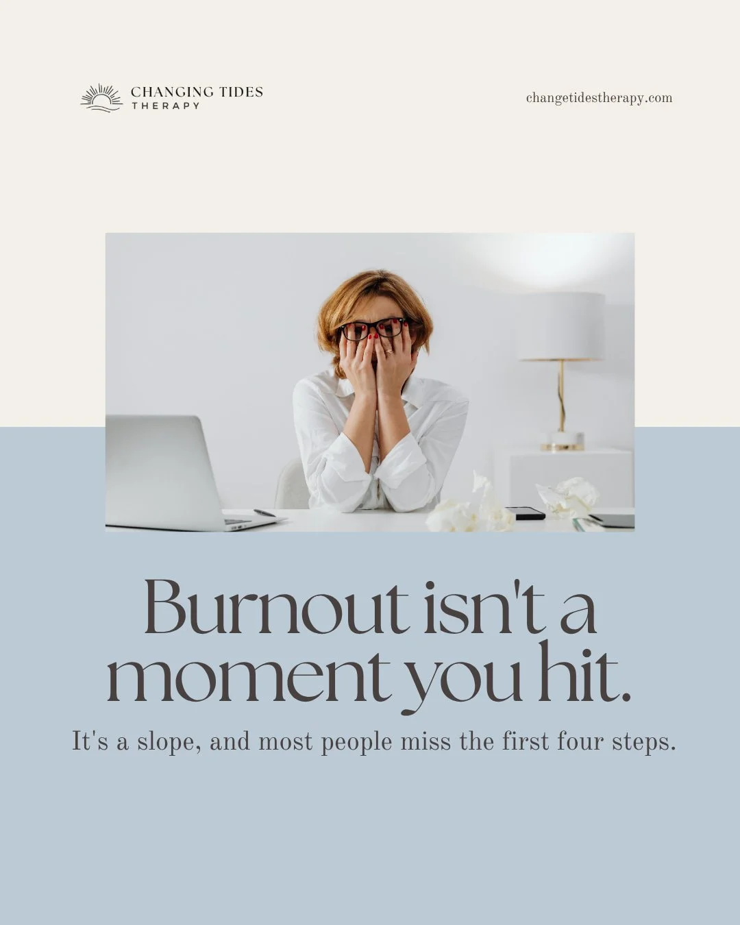 Burnout is dangerous because the early stages look like being a hard worker. 

You can't pour from an empty tank, and you're allowed to be the one who gets support for a change. 

Which stage do you recognize? We're reading the comments 👇🏻