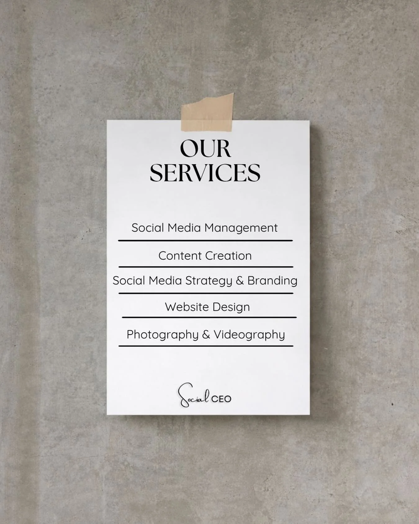 the services you need