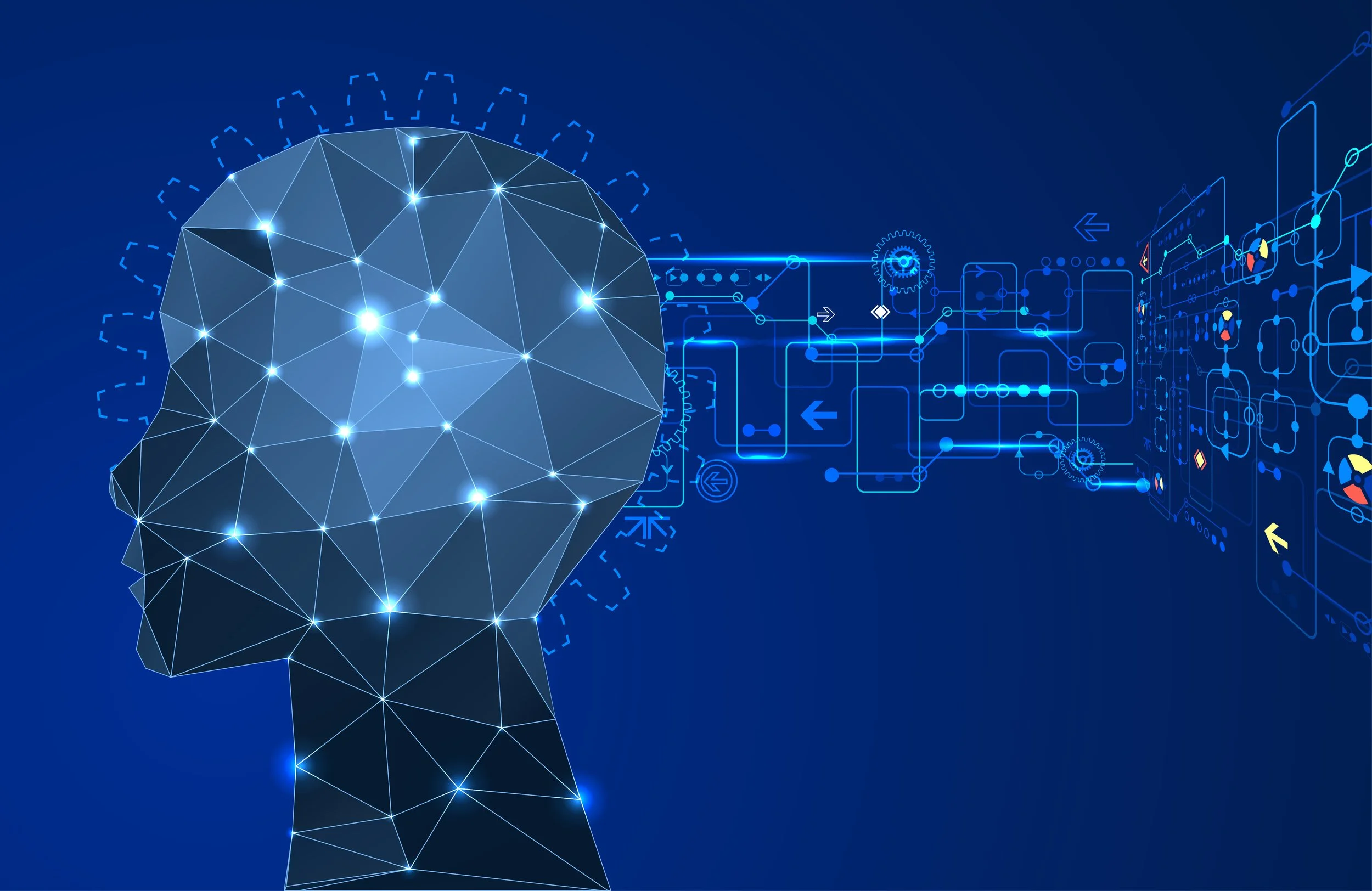 Image of Circuitry Going into Human head