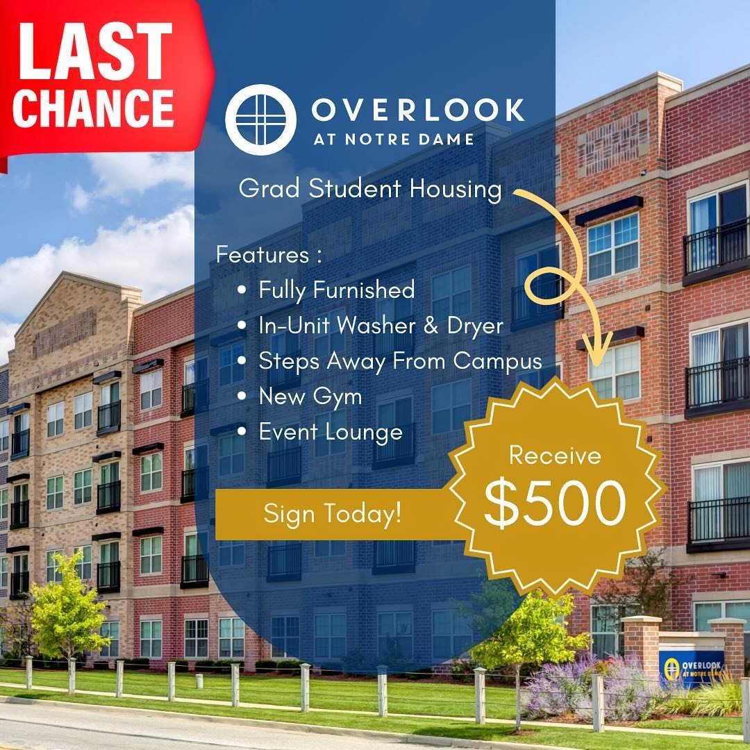 LAST CALL!! ☎️ 

Today is your opportunity to snag $500 when you sign your lease. Don&rsquo;t let this opportunity slip away!!!
Secure your future home today!✍🏼💰

#overlooknd #gradstudent #$500 #signtoday📝 
#whatareyouwaitingfor #notredame #greatf
