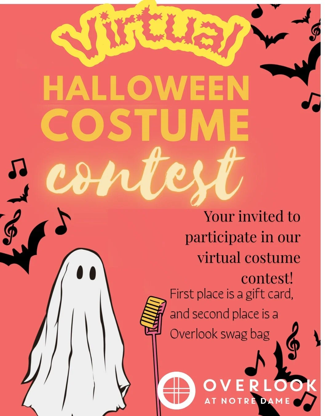 🎃👻 Overlook @ Notre Dame's Spooktacular Costume Contest Alert! 👻🎃

Show us your best Halloween look and you could WIN!

✨ How to Enter:
📸 Snap a photo or 🎥 record a video of your costume
📩 Email or DM us your entry by October 31

🏆 Prizes:

1