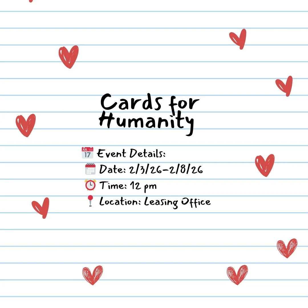 💖 Cards for Humanity 💖

This Valentine&rsquo;s season, we&rsquo;re spreading the love beyond our community! Join us as we create handmade Valentine&rsquo;s cards that will be delivered to residents at a local retirement home.

A small card can make