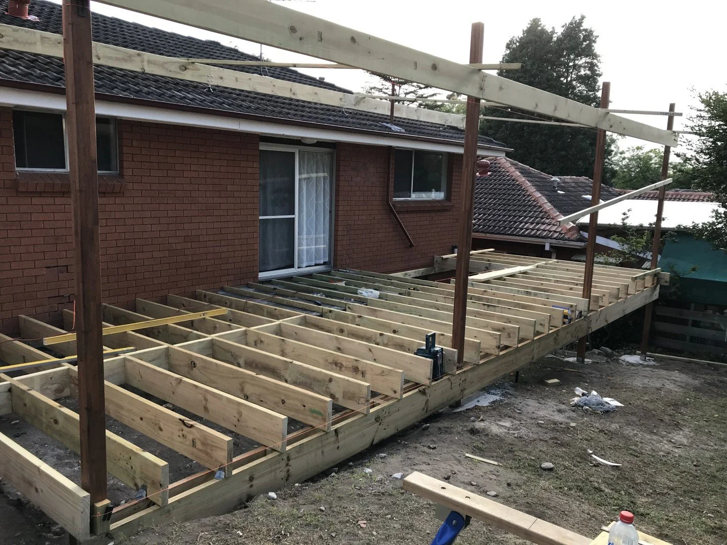 adding framework for deck.jpg