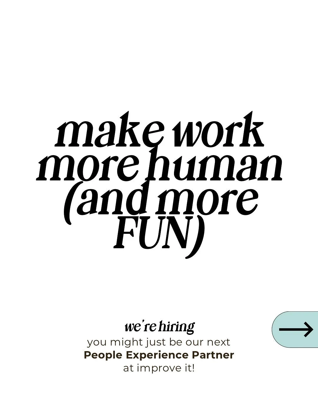 We&rsquo;re looking for a People Experience Partner, aka someone who loves connection, thrives on creativity, and wants to help make work a whole lot more human (and fun 🎉).

If that sounds like you, check out the post 👆 then email jenna@learntoimp