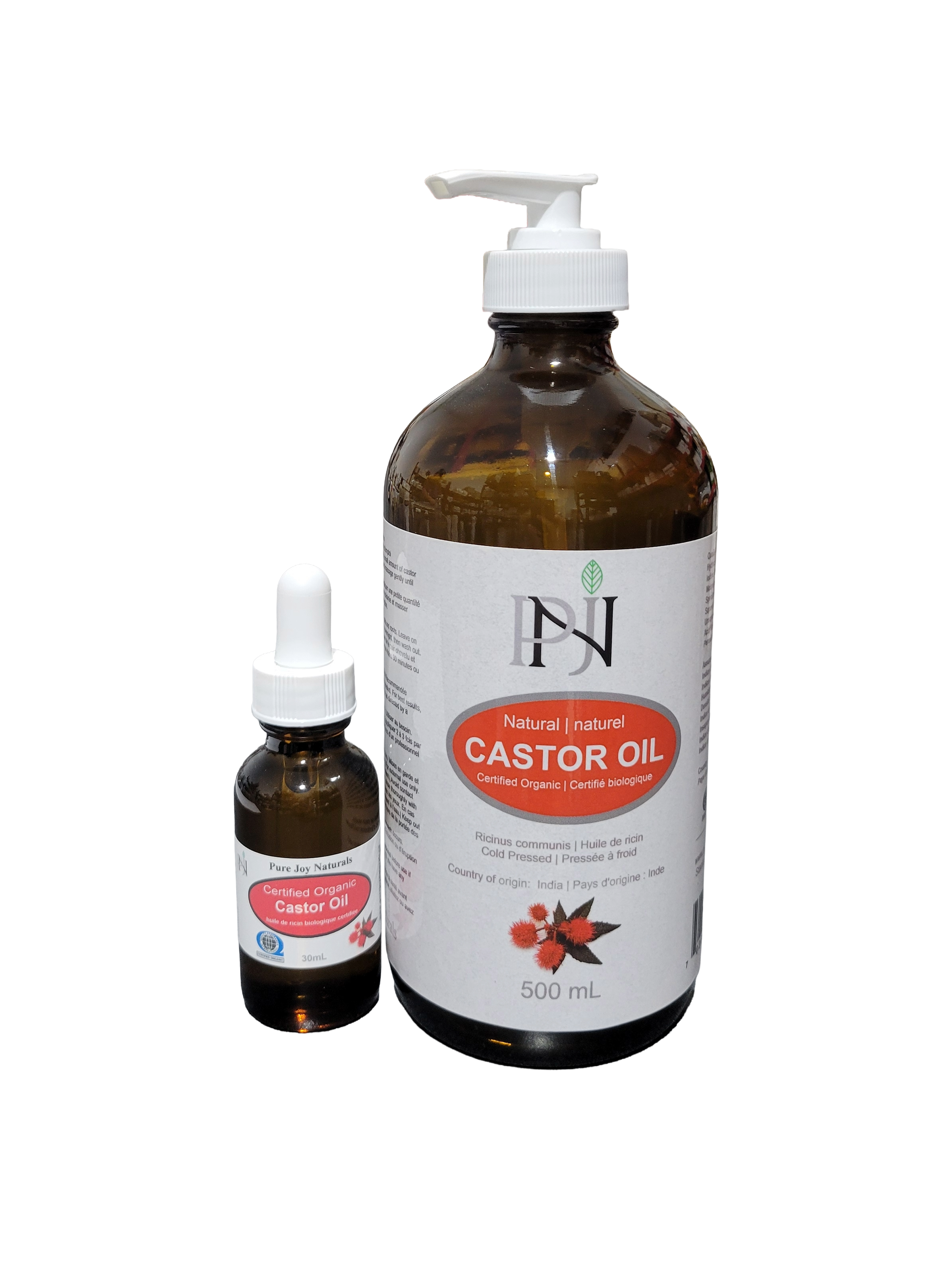 Castor Oil - Certified Organic 30mL and 500mL