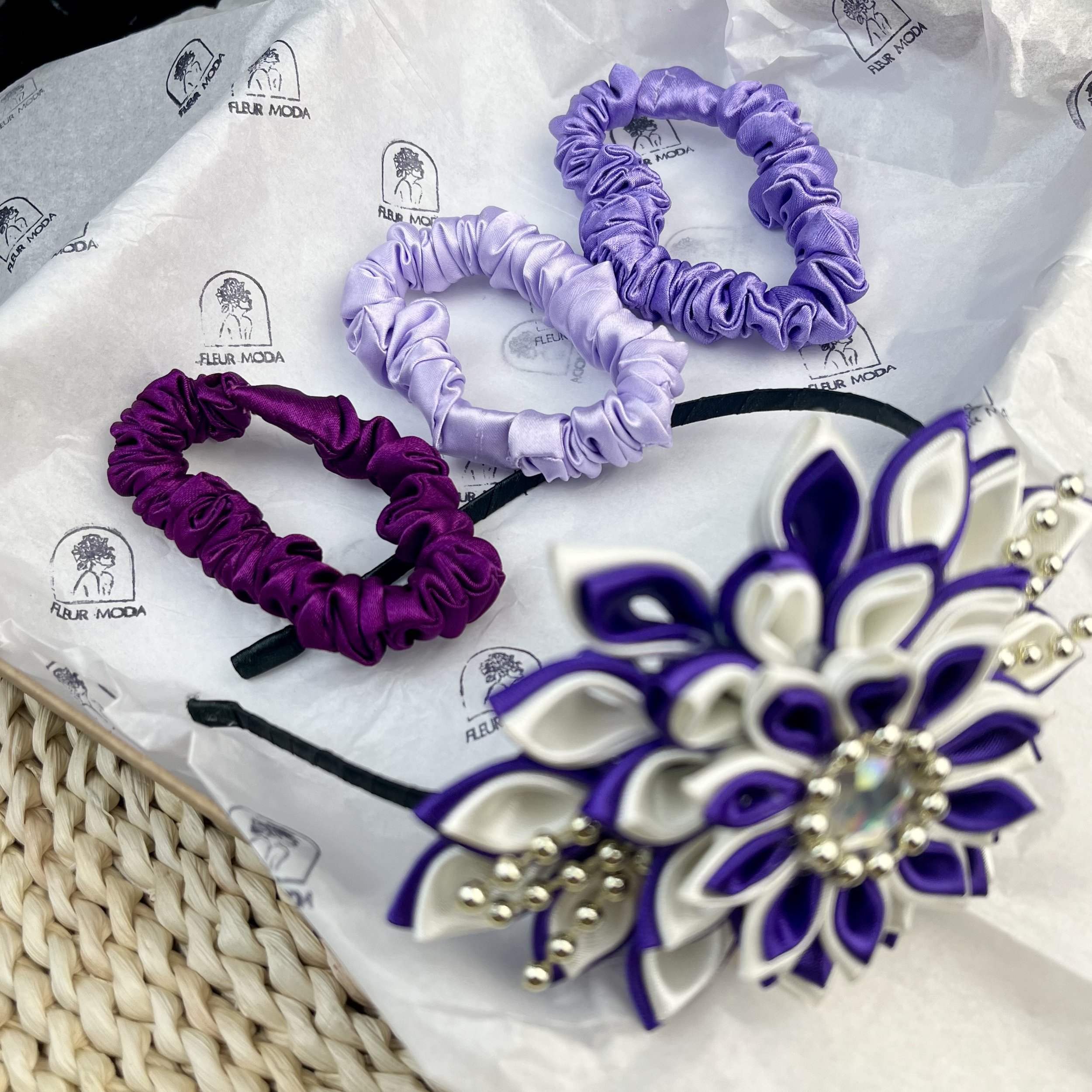 3 purple scrunchies Hair Accessories set
