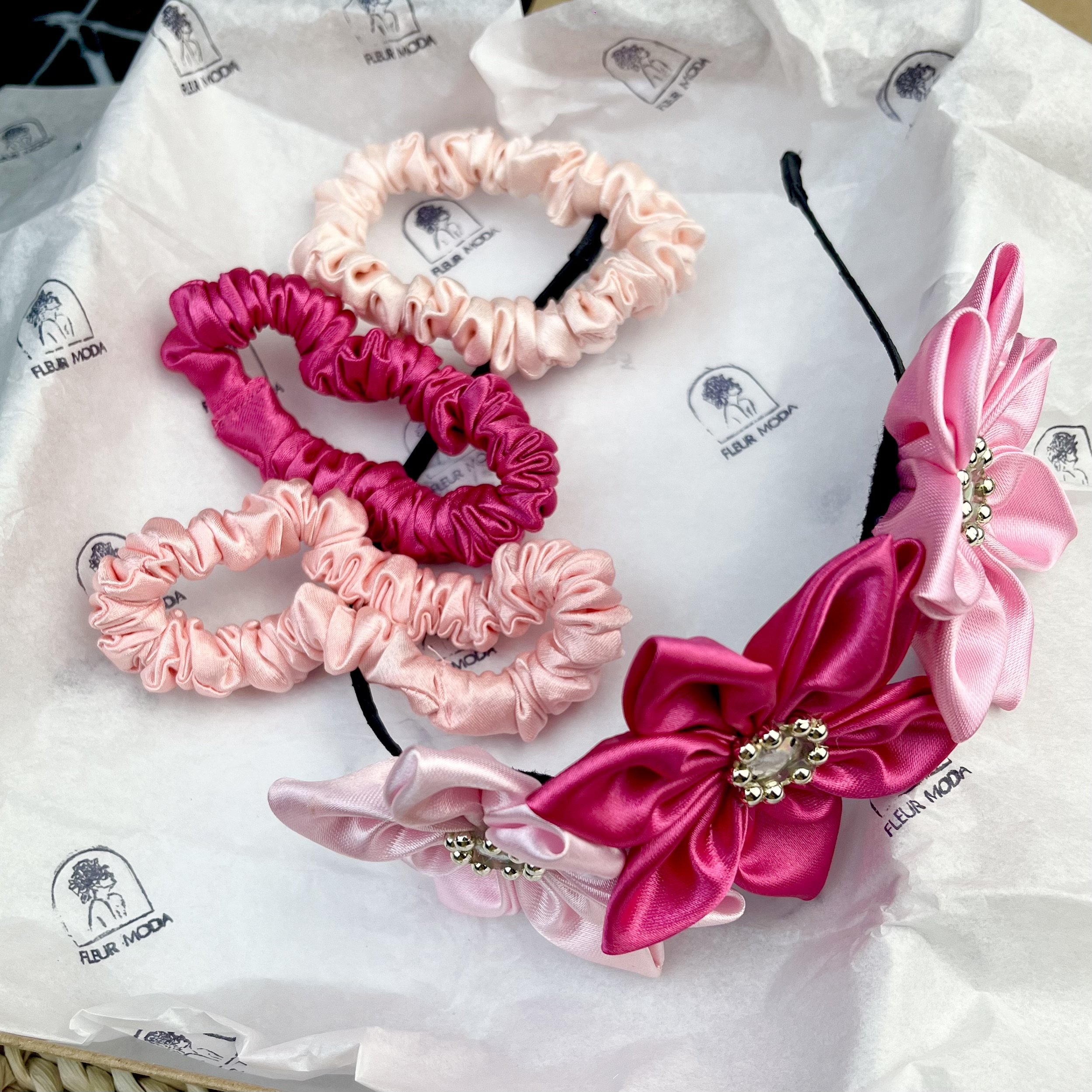 3 Hot pink scrunchies Hair Accessories