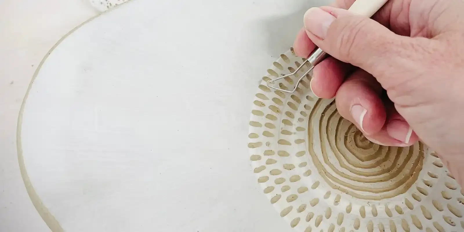 ORGANIC FORM CARVED PLATTER- 2 POT CREATIVE