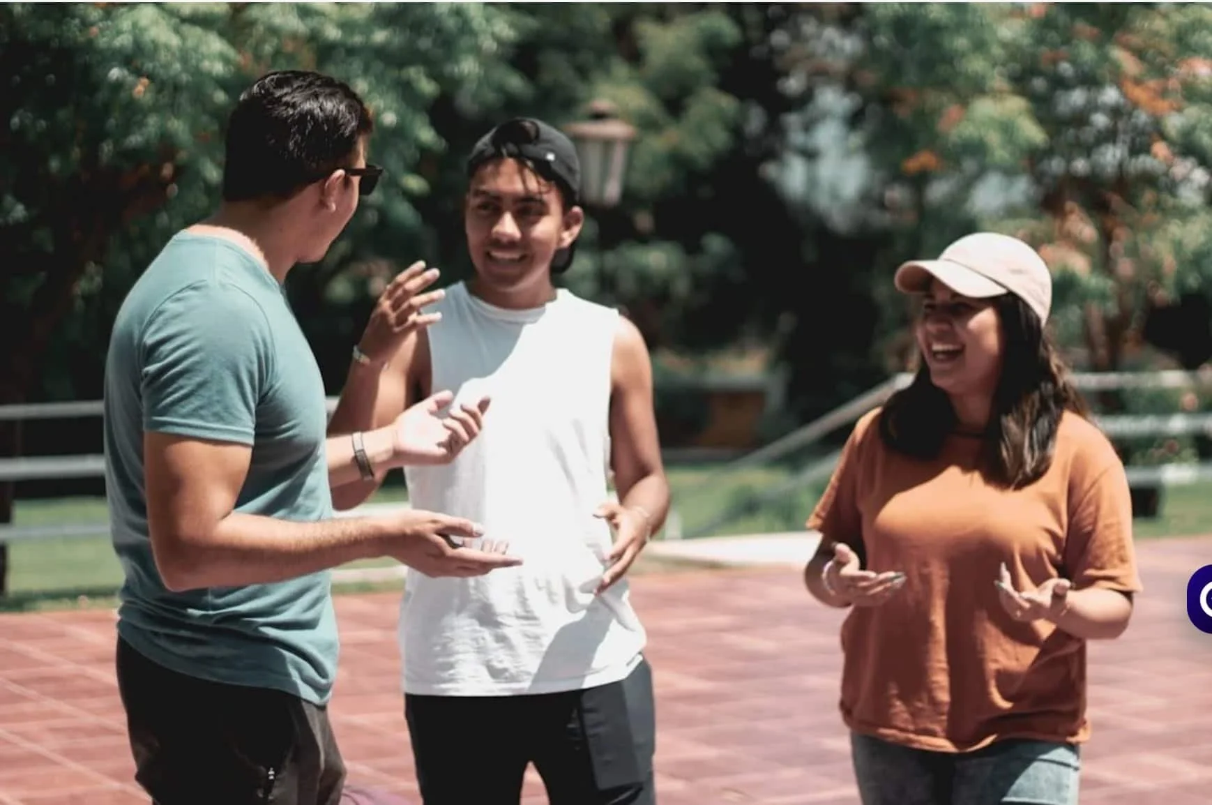 friends having a great conversation