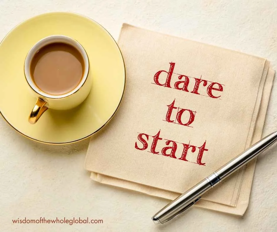 dare to start written on a napkin