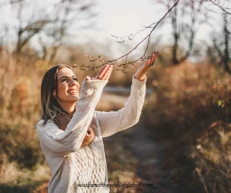 woman finding joy in nature