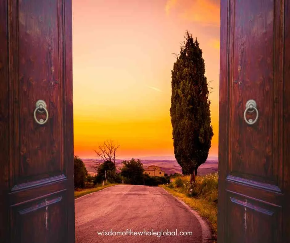 open doors to beautiful vista