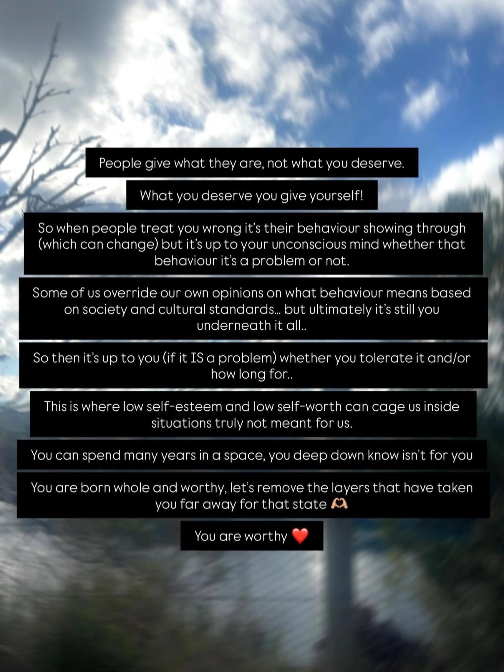 The way people treat you is a reflection of them&hellip;
The way you allow it to continue is a reflection of your self-worth. ❤️&zwj;🩹

You were never meant to shrink yourself just to feel loved.

#relate #behaviour #experiences #soulcontracts