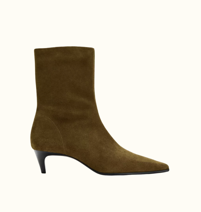 SUEDE POINTED BOOTS Zara