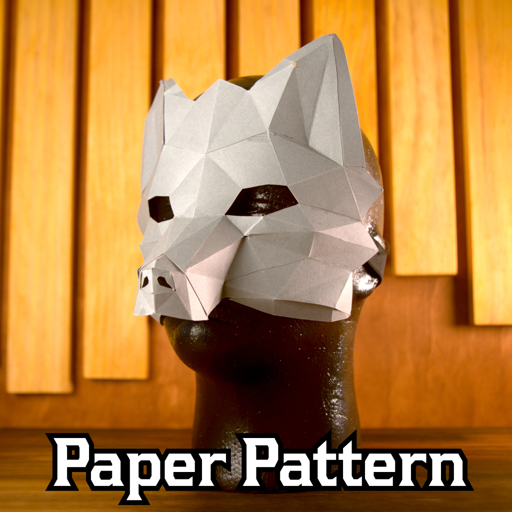 Wolf, Fox and Dog Mask Masquerade Paper Craft Pattern